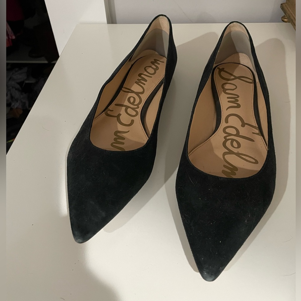 Black suede/leather Sam Edelman size 12 pointy toe flats